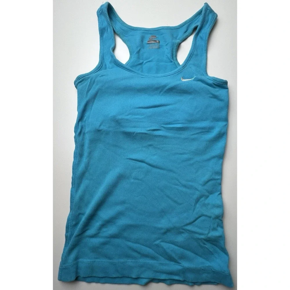 NIKE  BLUE Athletic Top w/Shelf Bra Women's  COTTON SMALL